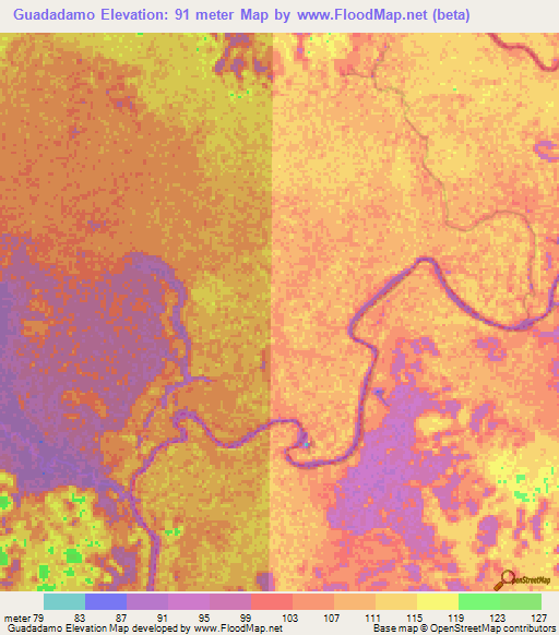 Guadadamo,Venezuela Elevation Map