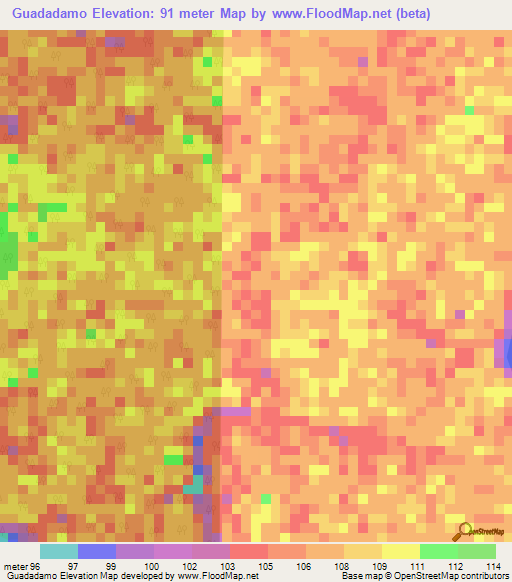 Guadadamo,Venezuela Elevation Map