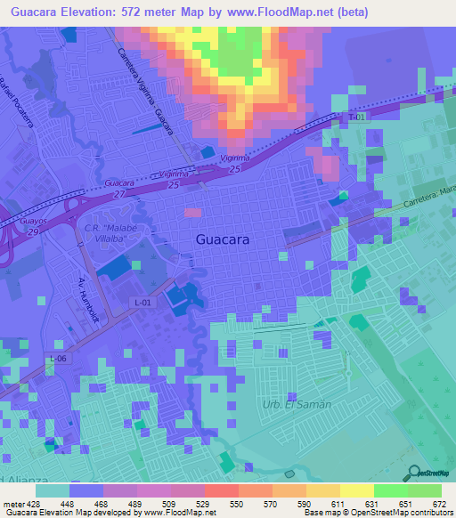 Guacara,Venezuela Elevation Map