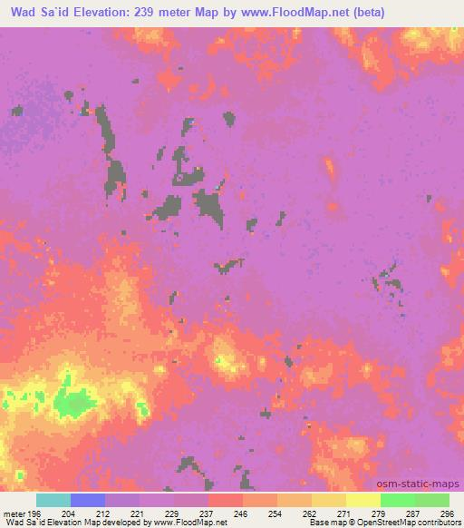 Wad Sa`id,Sudan Elevation Map