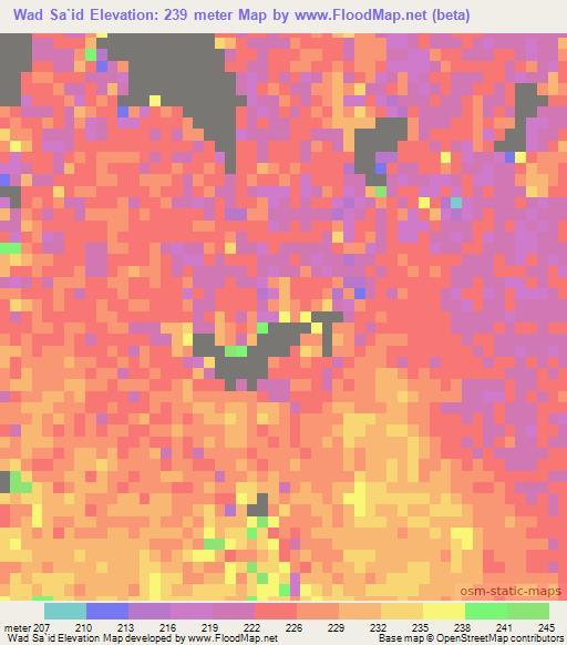 Wad Sa`id,Sudan Elevation Map
