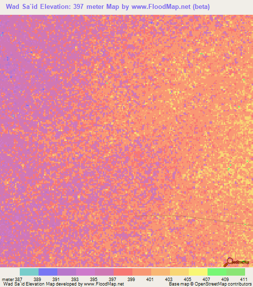Wad Sa`id,Sudan Elevation Map