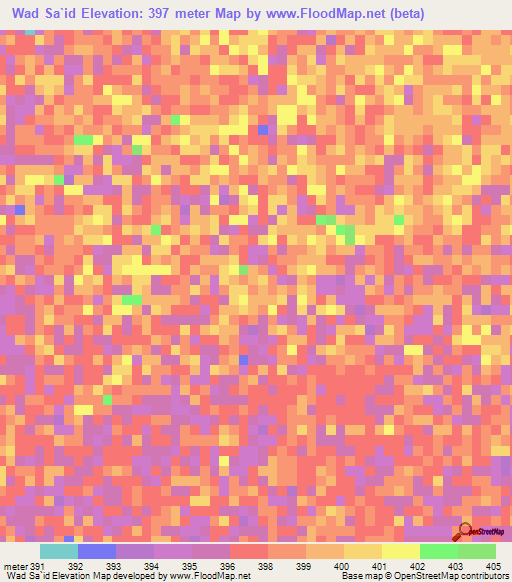 Wad Sa`id,Sudan Elevation Map