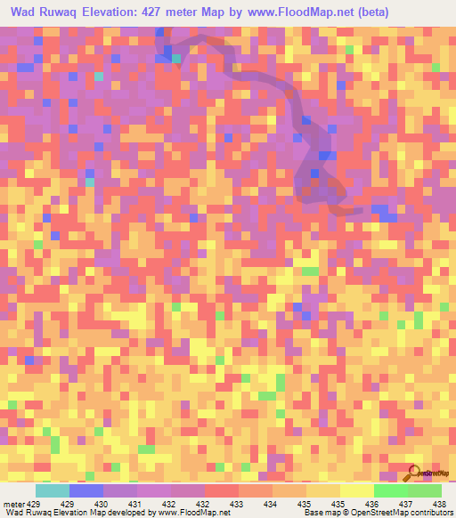 Wad Ruwaq,Sudan Elevation Map