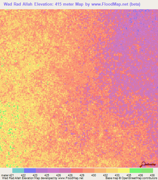 Wad Rad Allah,Sudan Elevation Map