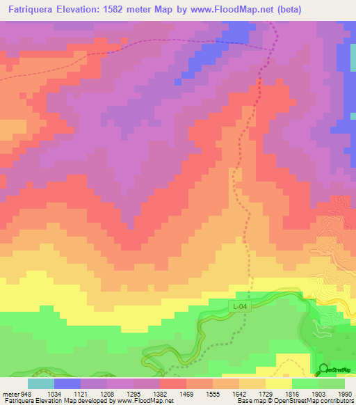 Fatriquera,Venezuela Elevation Map