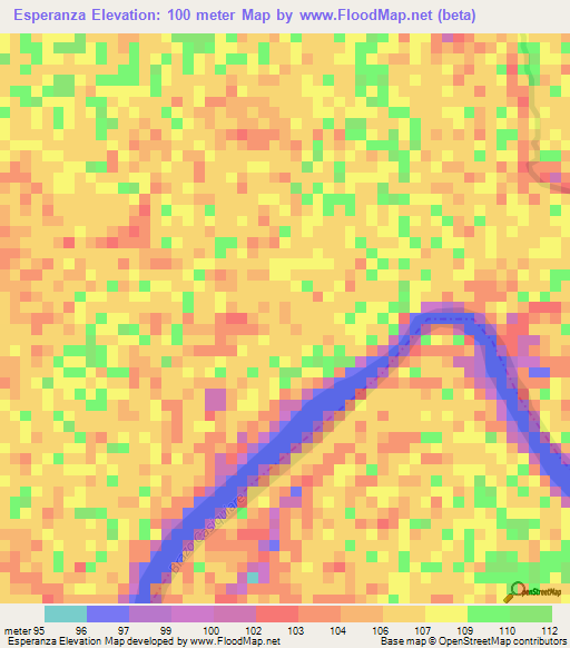 Esperanza,Venezuela Elevation Map