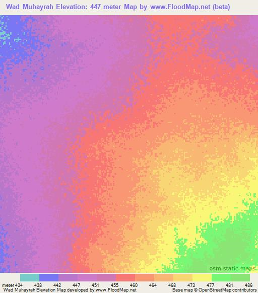 Wad Muhayrah,Sudan Elevation Map