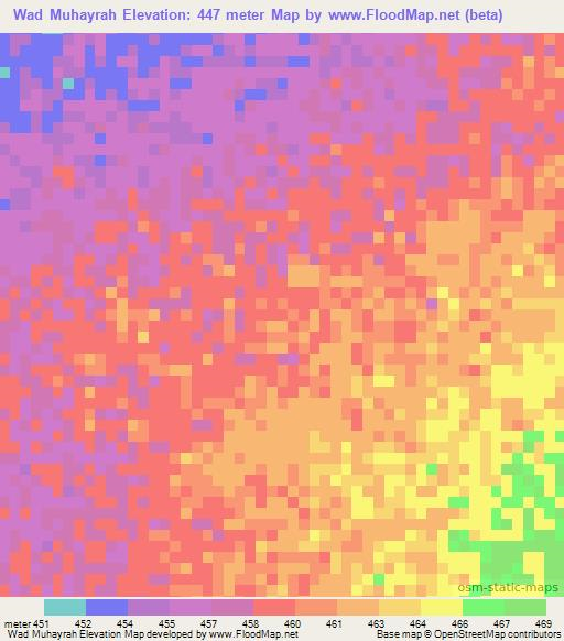 Wad Muhayrah,Sudan Elevation Map