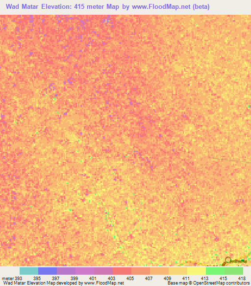 Wad Matar,Sudan Elevation Map