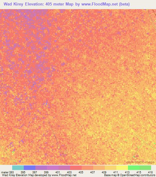 Wad Kirey,Sudan Elevation Map