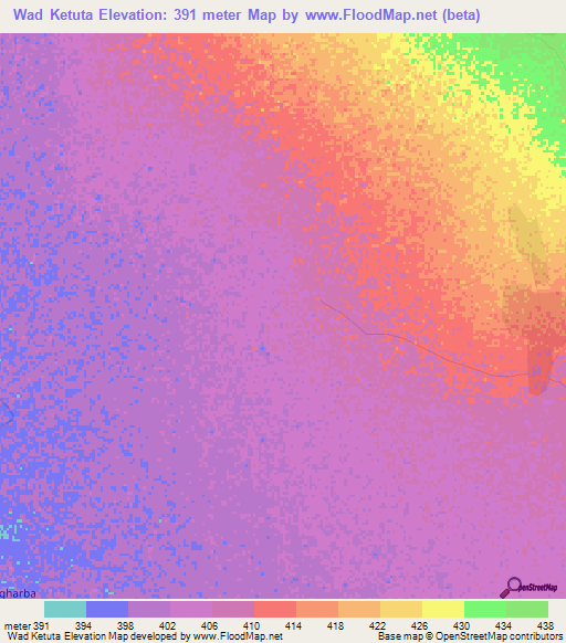 Wad Ketuta,Sudan Elevation Map