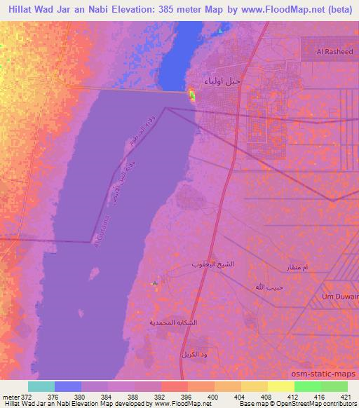Hillat Wad Jar an Nabi,Sudan Elevation Map