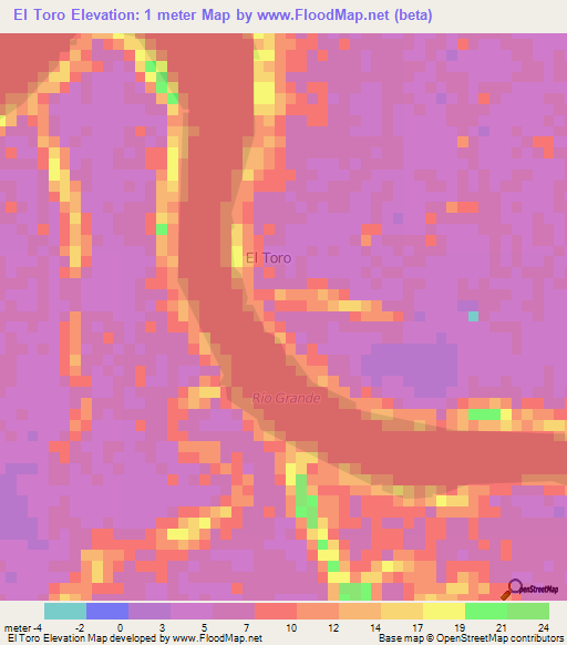 El Toro,Venezuela Elevation Map