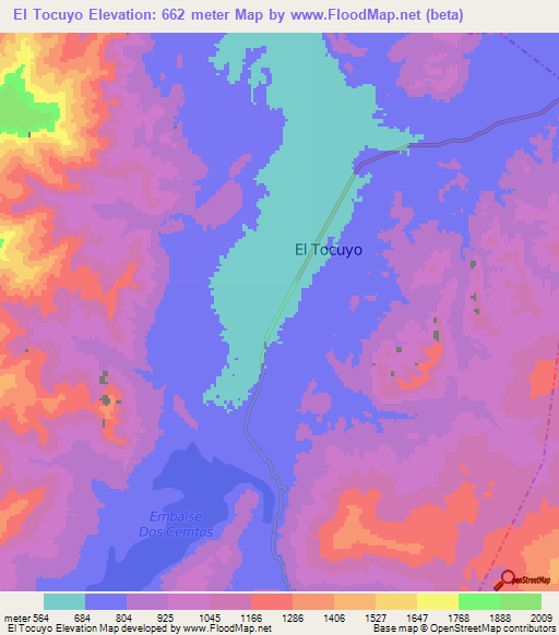 El Tocuyo,Venezuela Elevation Map