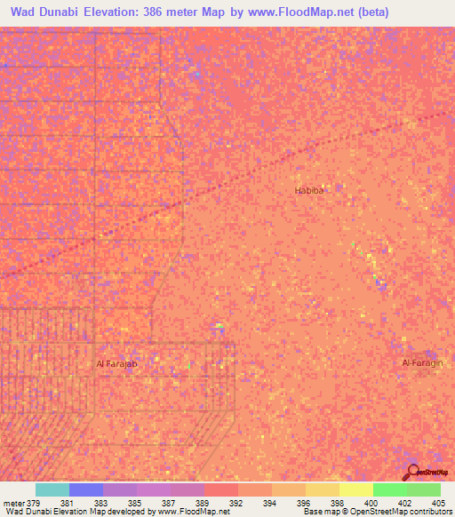 Wad Dunabi,Sudan Elevation Map