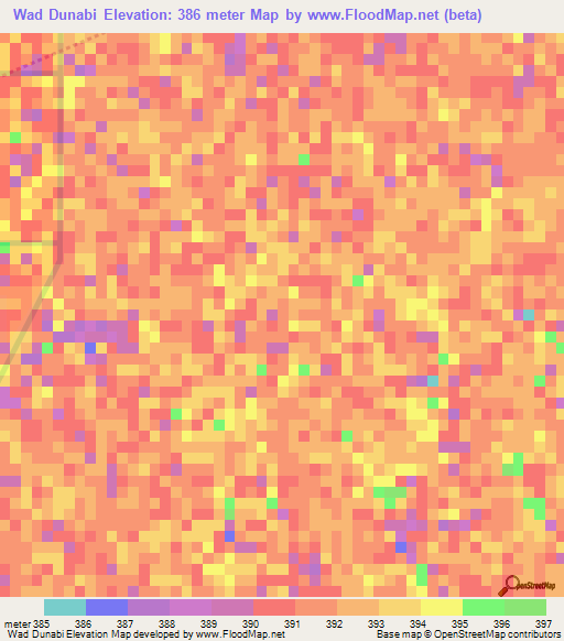 Wad Dunabi,Sudan Elevation Map