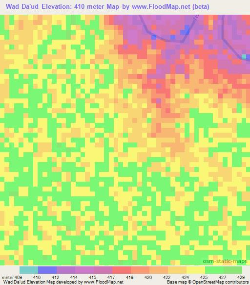 Wad Da'ud,Sudan Elevation Map