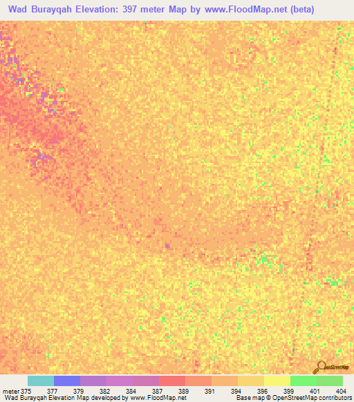 Wad Burayqah,Sudan Elevation Map