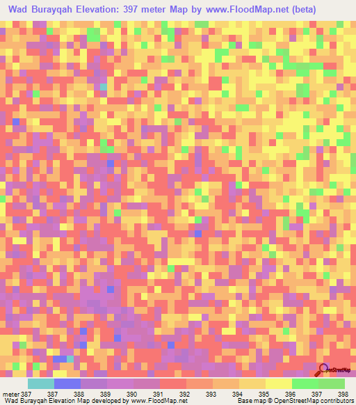 Wad Burayqah,Sudan Elevation Map