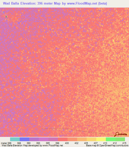 Wad Balla,Sudan Elevation Map
