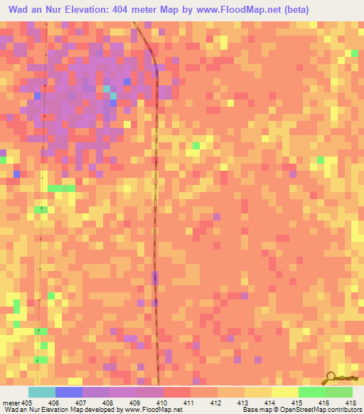 Wad an Nur,Sudan Elevation Map