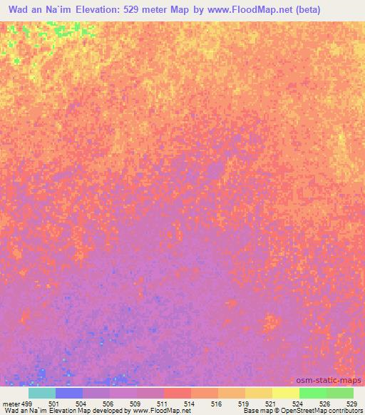 Wad an Na`im,Sudan Elevation Map
