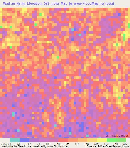Wad an Na`im,Sudan Elevation Map