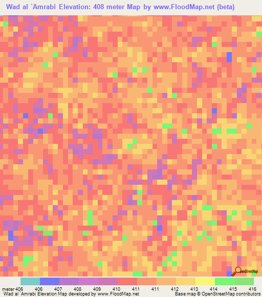 Wad al `Amrabi,Sudan Elevation Map