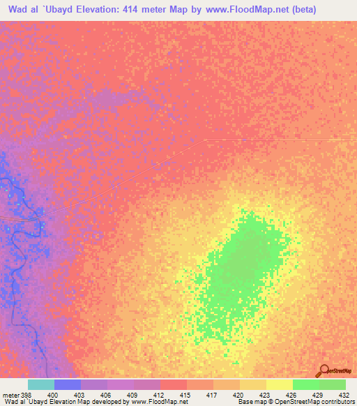Wad al `Ubayd,Sudan Elevation Map