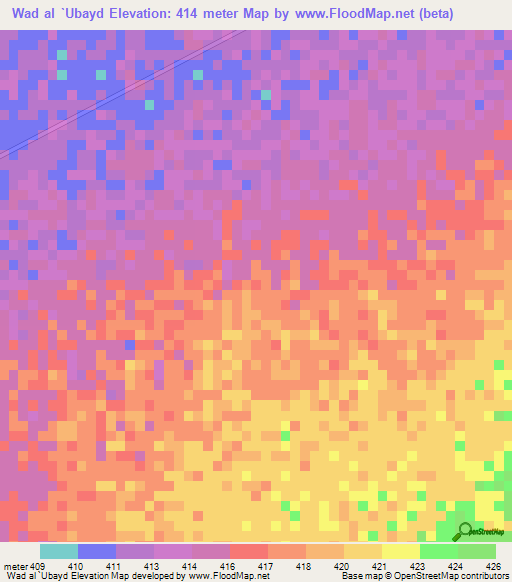 Wad al `Ubayd,Sudan Elevation Map