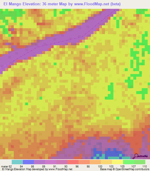 El Mango,Venezuela Elevation Map