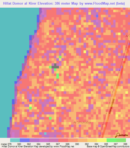 Hillat Domor al Kirer,Sudan Elevation Map