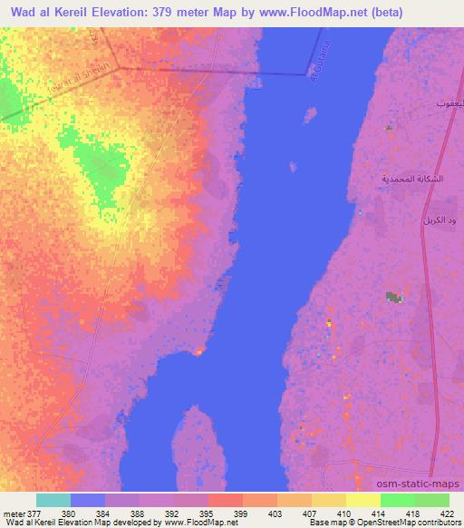 Wad al Kereil,Sudan Elevation Map