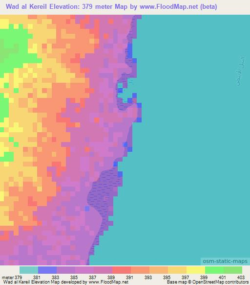 Wad al Kereil,Sudan Elevation Map