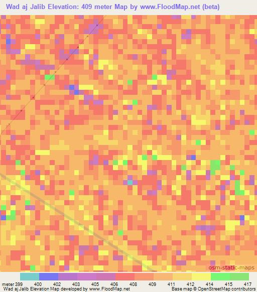 Wad aj Jalib,Sudan Elevation Map