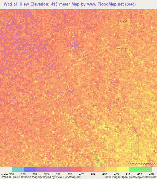 Wad al Hilew,Sudan Elevation Map