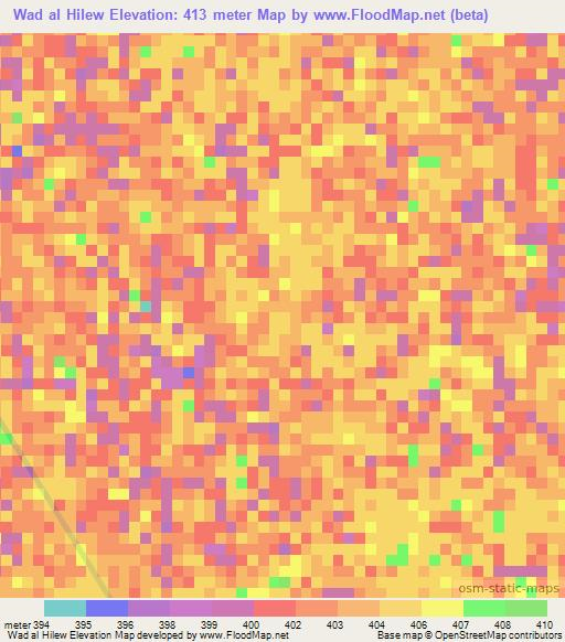 Wad al Hilew,Sudan Elevation Map