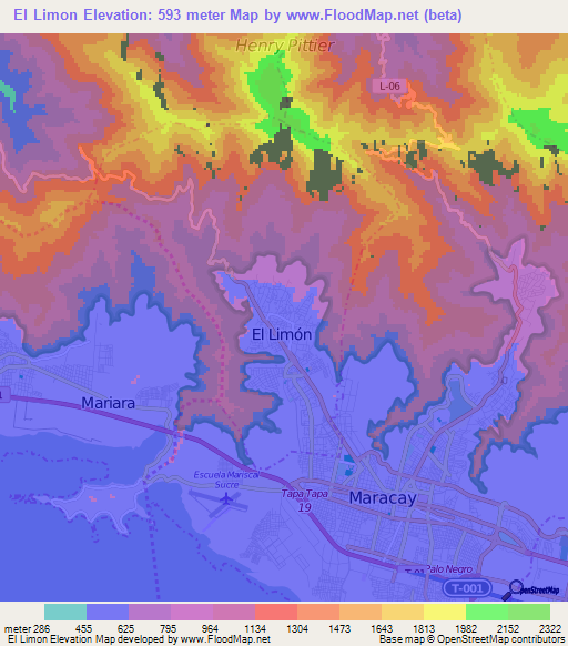 El Limon,Venezuela Elevation Map