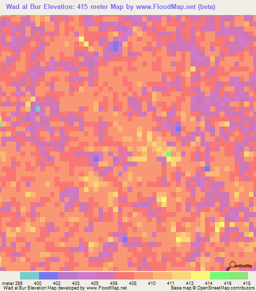 Wad al Bur,Sudan Elevation Map