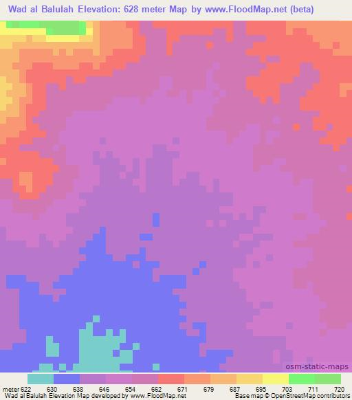 Wad al Balulah,Sudan Elevation Map