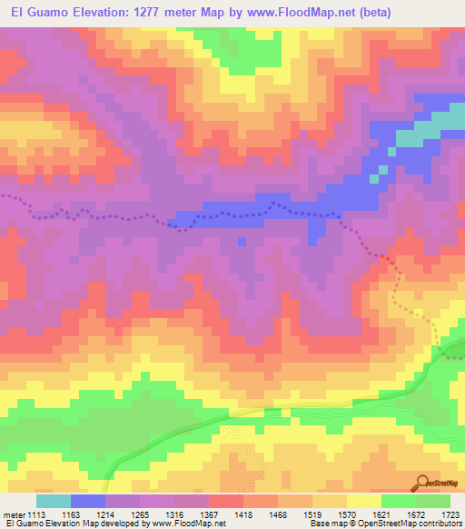 El Guamo,Venezuela Elevation Map