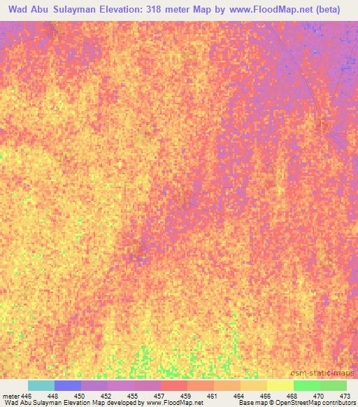 Wad Abu Sulayman,Sudan Elevation Map