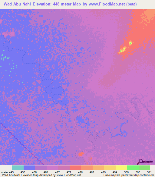 Wad Abu Nahl,Sudan Elevation Map