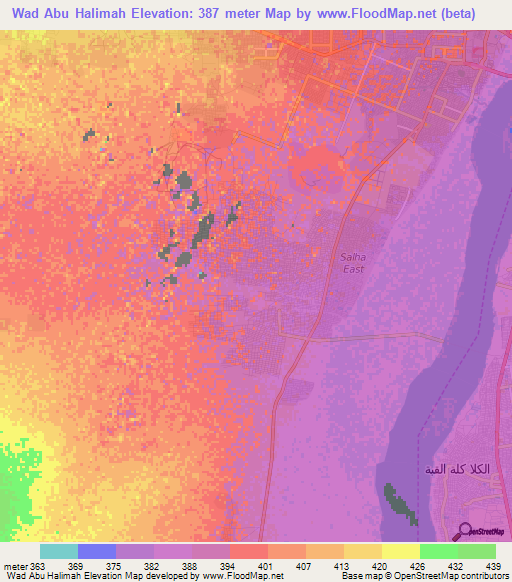 Wad Abu Halimah,Sudan Elevation Map