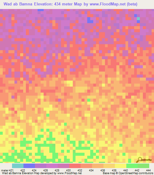 Wad ab Bamna,Sudan Elevation Map