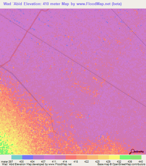 Wad `Abid,Sudan Elevation Map
