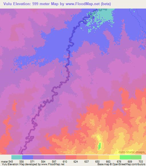 Vulu,Sudan Elevation Map