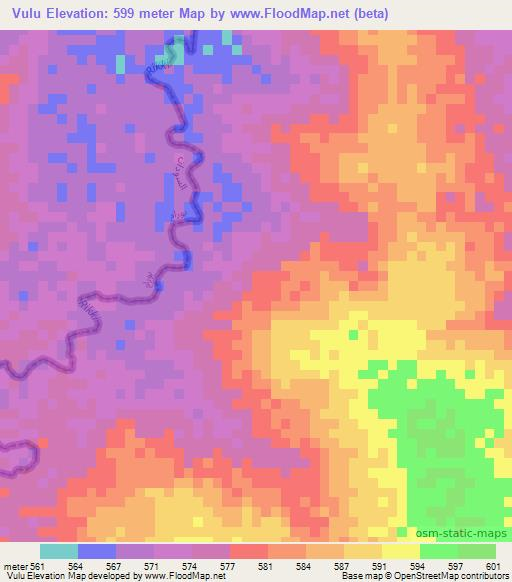 Vulu,Sudan Elevation Map