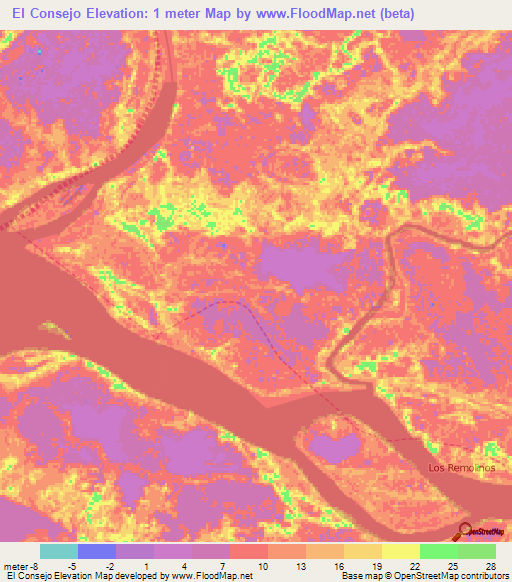 El Consejo,Venezuela Elevation Map